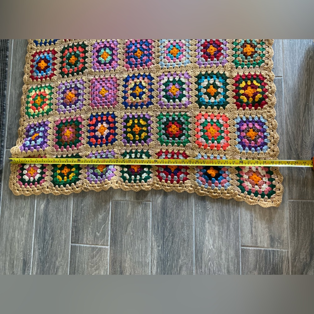 Granny Square Throw Blanket “Rosanne Style” 41”/68” approx - Picture 3 of 9